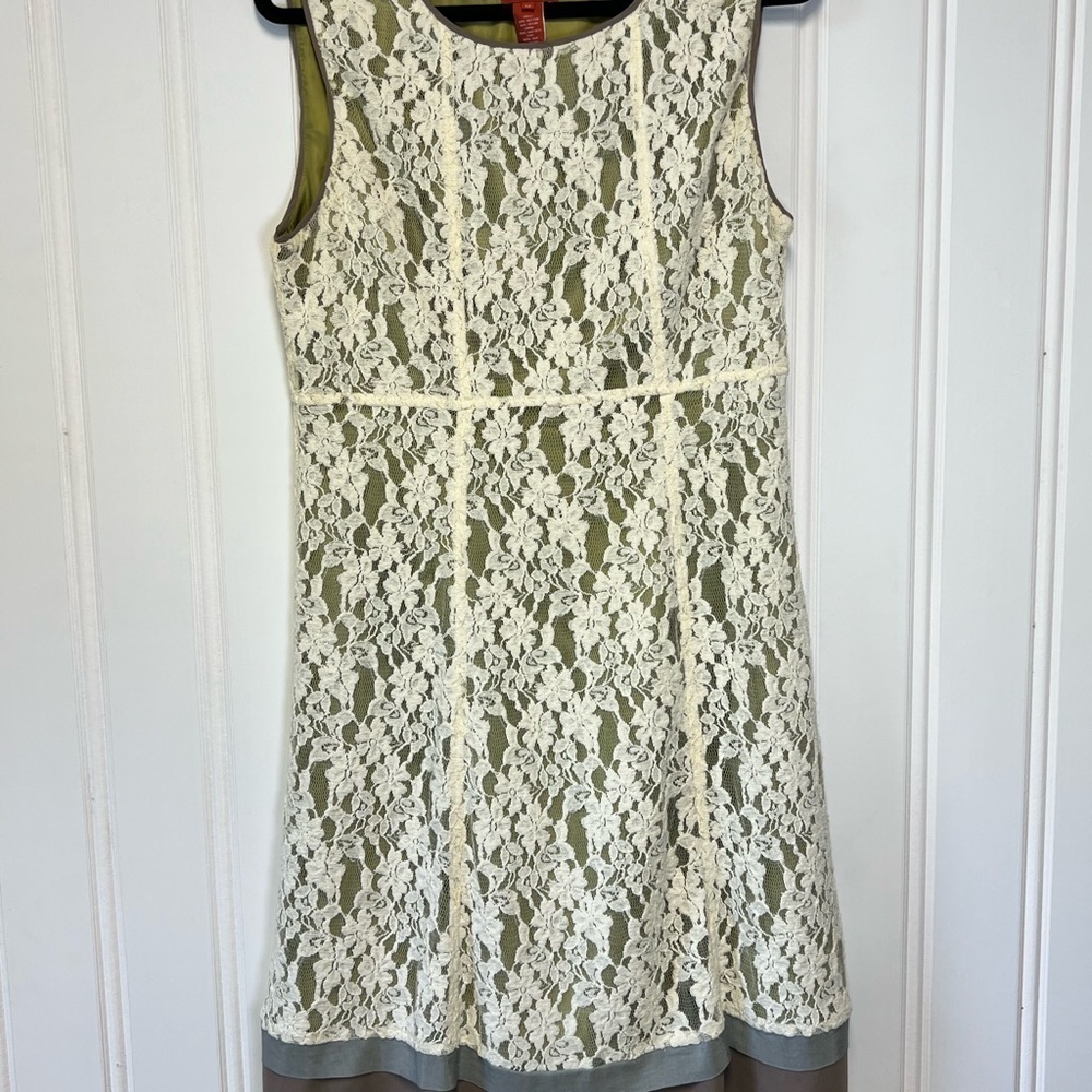 Sundance Cream Lace Dress with Olive Lining